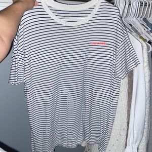 Blue&White Striped Aerie Boyfriend Tee (size medium)